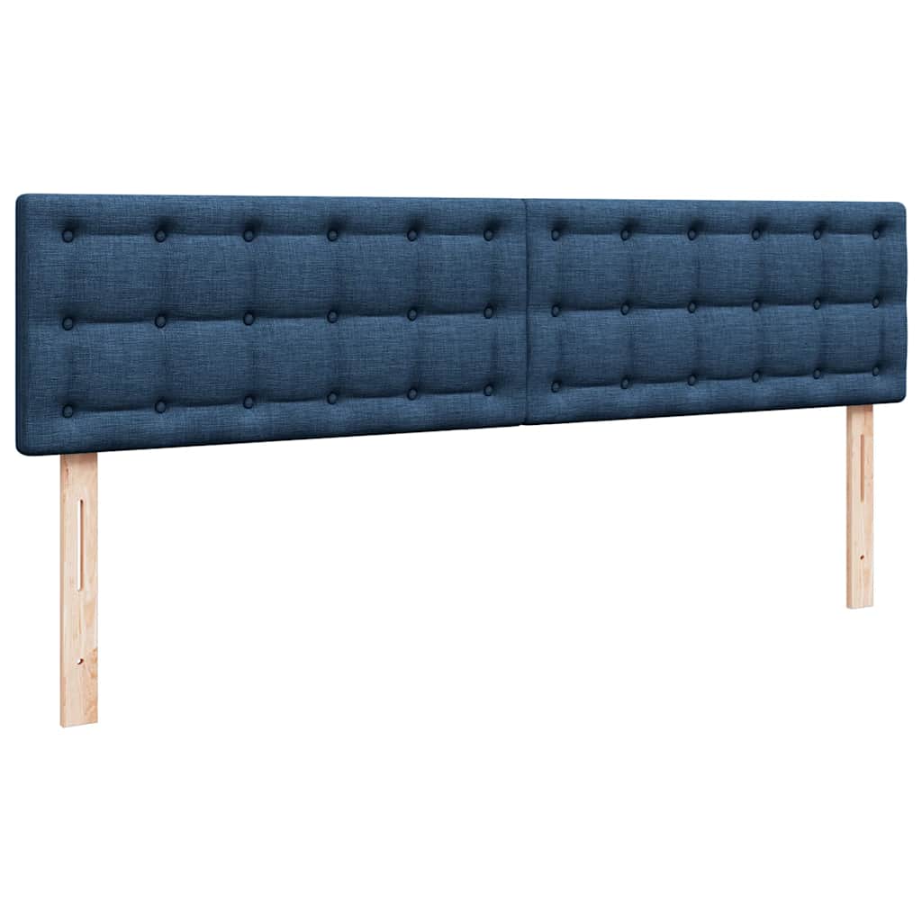 vidaXL Οθωμανικό κρεβάτι με στρώμα & LEDs Μπλε 160x200cm ύφασμα