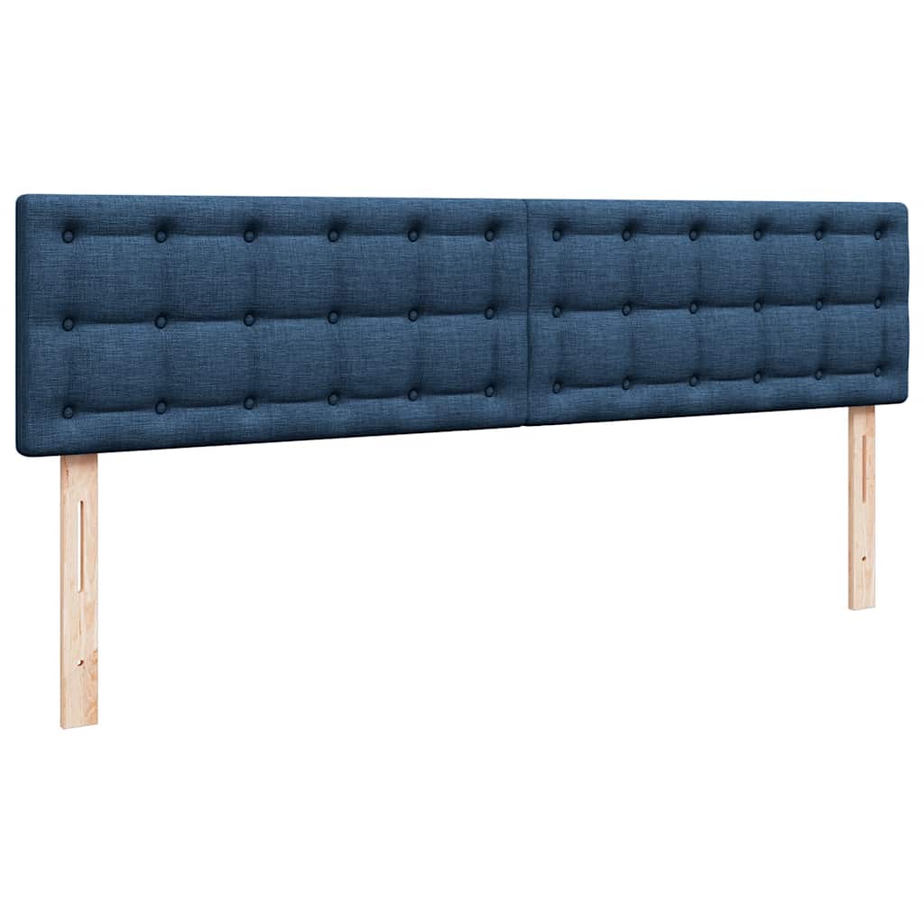 vidaXL Οθωμανικό κρεβάτι με στρώμα & LEDs Μπλε 180x200cm ύφασμα