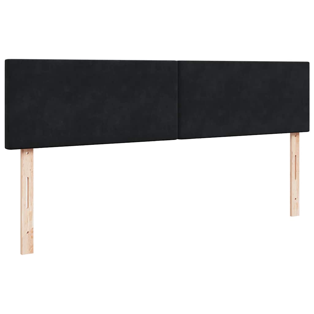vidaXL Οθωμανικό κρεβάτι με στρώμα & LEDs Μαύρο 160x200cm Velvet