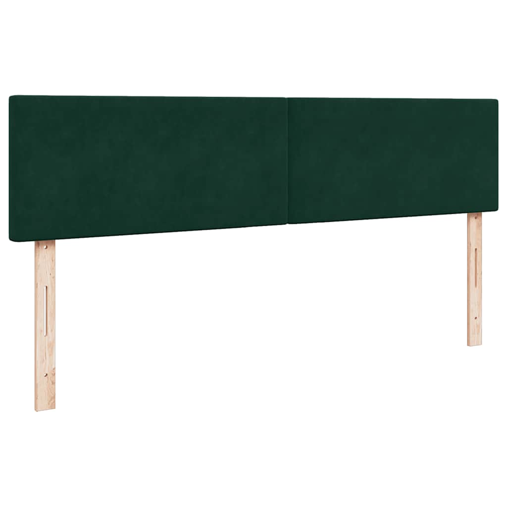 vidaXL Οθωμανικό κρεβάτι με στρώμα & LEDs Dark Green 160x200cm Velvet