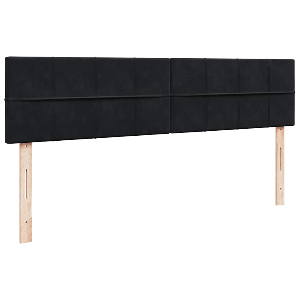 vidaXL Οθωμανικό κρεβάτι με στρώμα & LEDs Μαύρο 160x200cm Velvet