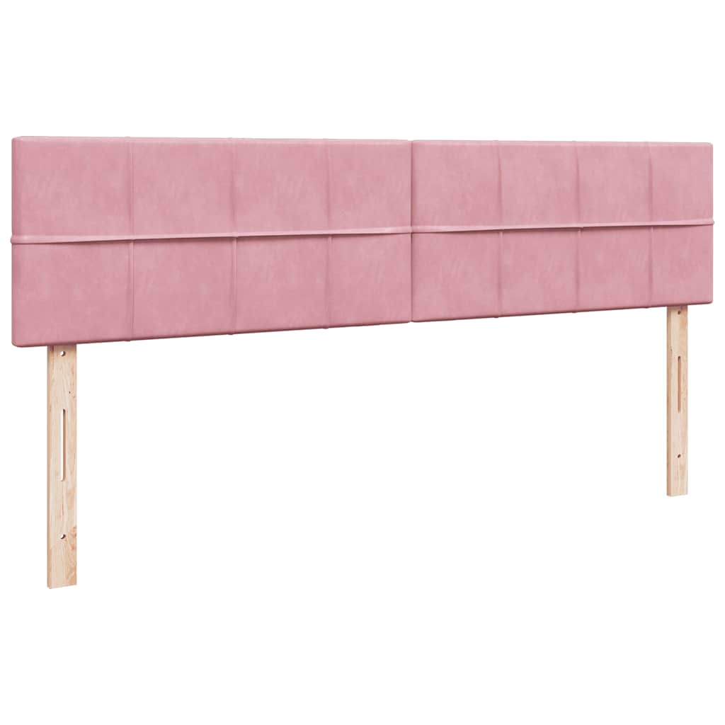vidaXL Οθωμανικό κρεβάτι με στρώματα & LEDs Ροζ 200x200cm Velvet