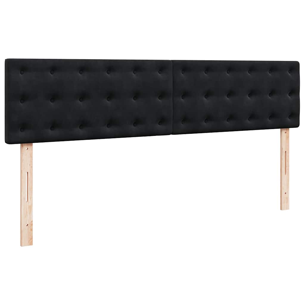 vidaXL Οθωμανικό κρεβάτι με στρώμα & LEDs Μαύρο 160x200cm Velvet