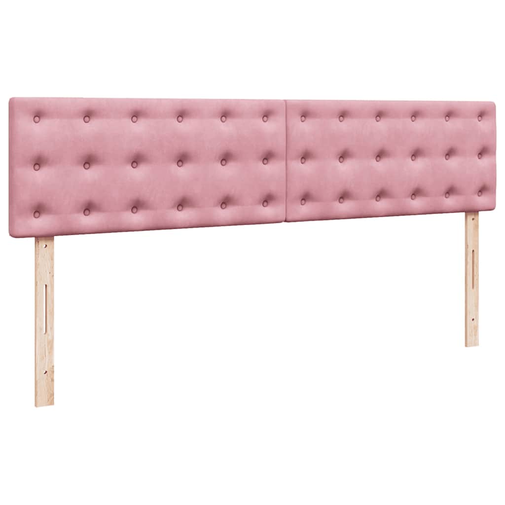 vidaXL Οθωμανικό κρεβάτι με στρώμα & LEDs Ροζ 180x200cm Velvet