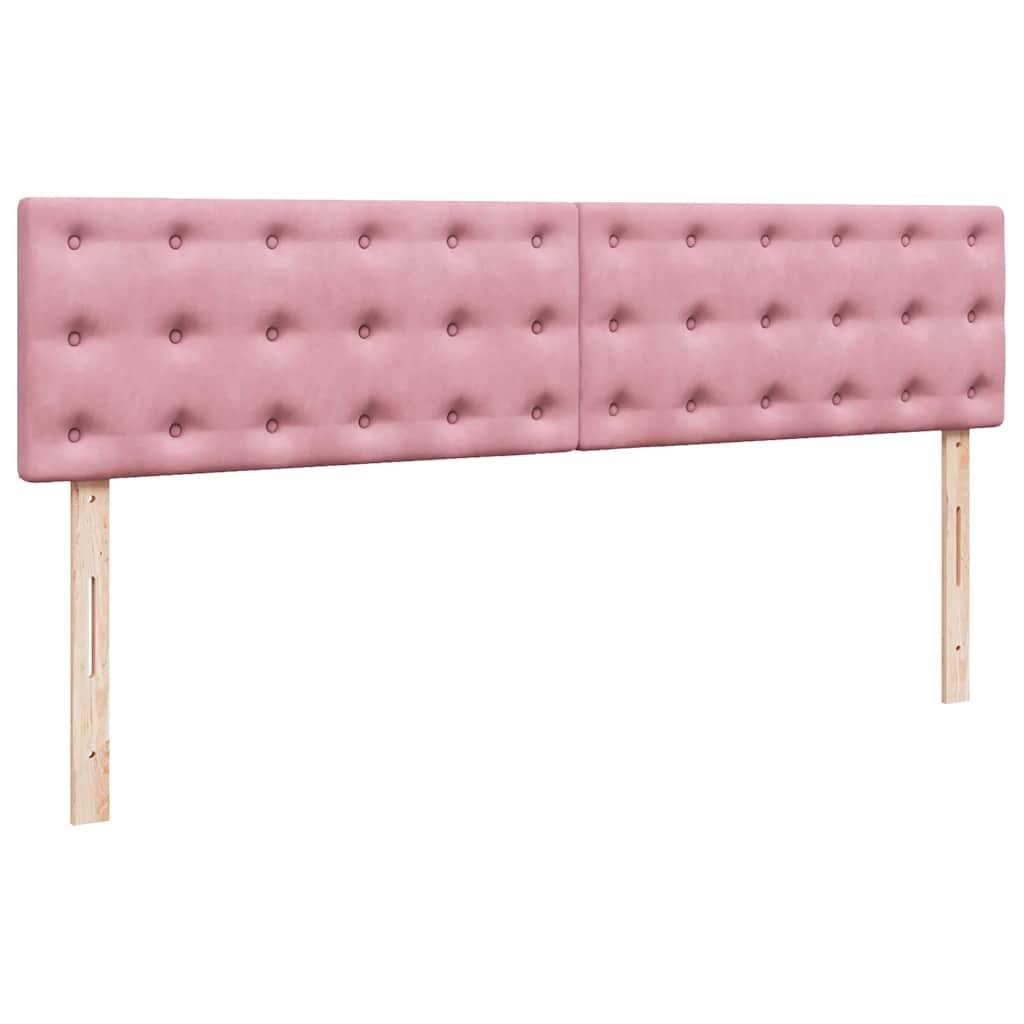 vidaXL Οθωμανικό κρεβάτι με στρώματα & LEDs Ροζ 200x200cm Velvet