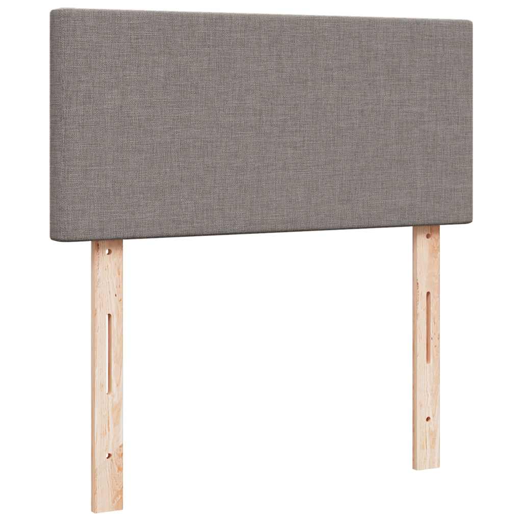 vidaXL Οθωμανικό κρεβάτι με στρώματα & LEDs Taupe 200x200cm ύφασμα