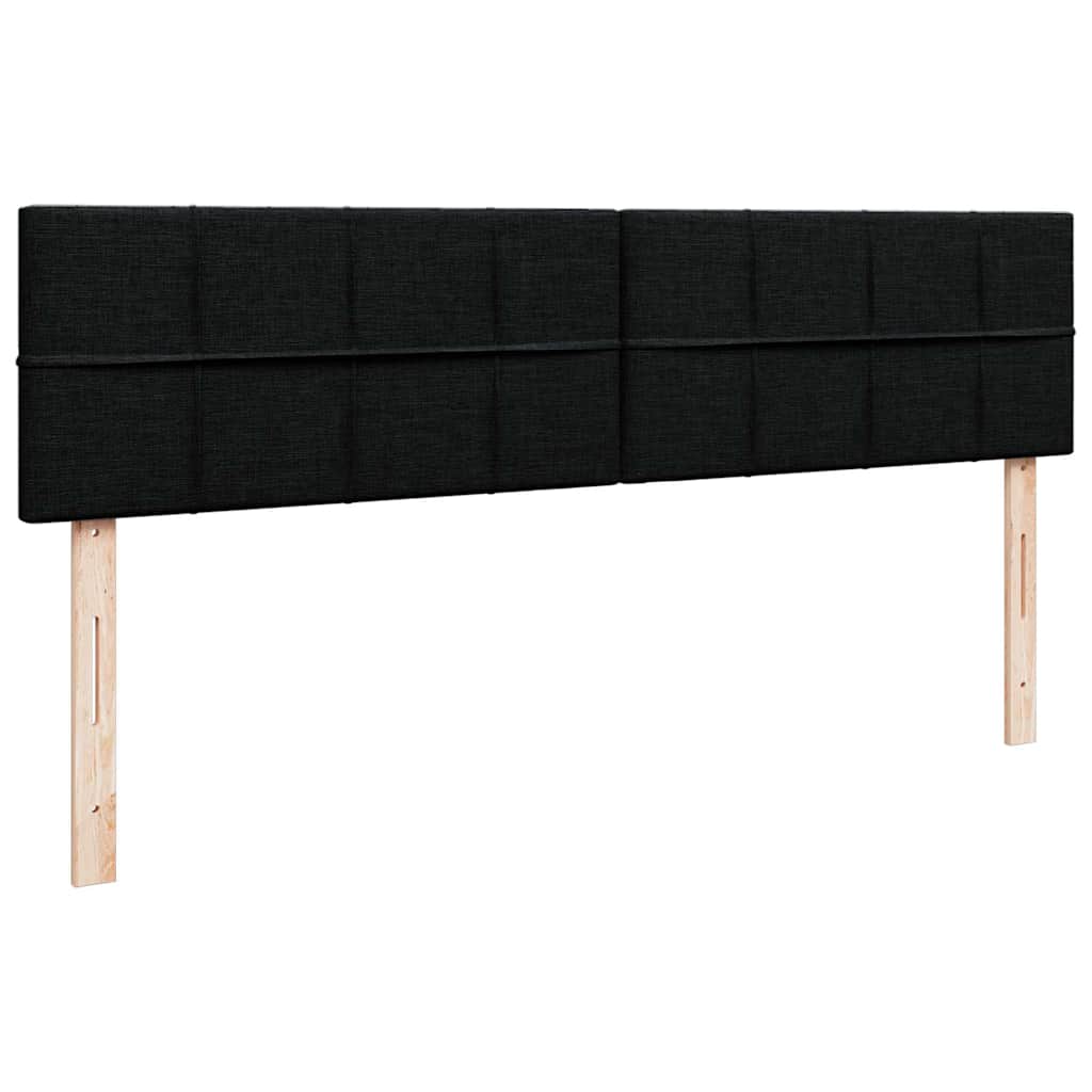 vidaXL Οθωμανικό κρεβάτι με στρώματα & LEDs Μαύρο 200x200cm ύφασμα