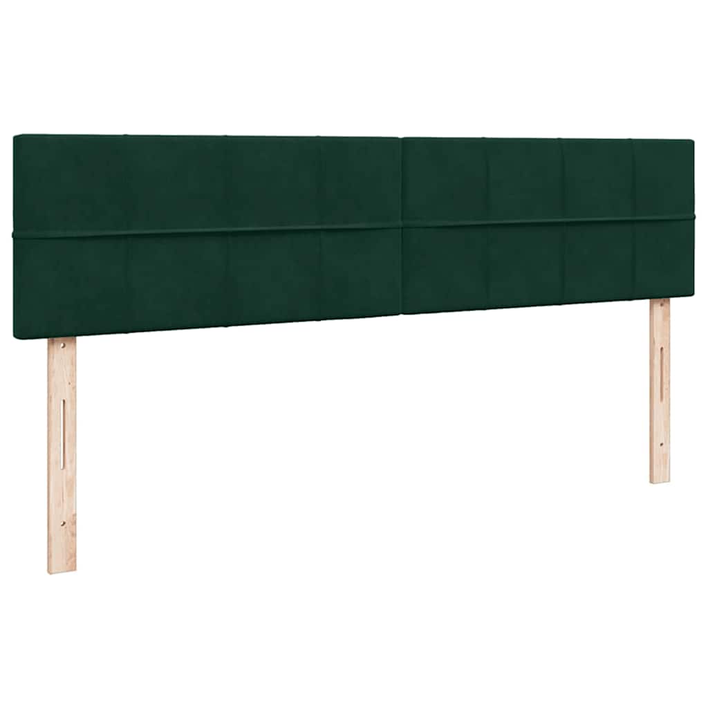 vidaXL Οθωμανικό κρεβάτι με στρώματα&LEDs Dark Green 180x200cm Velvet