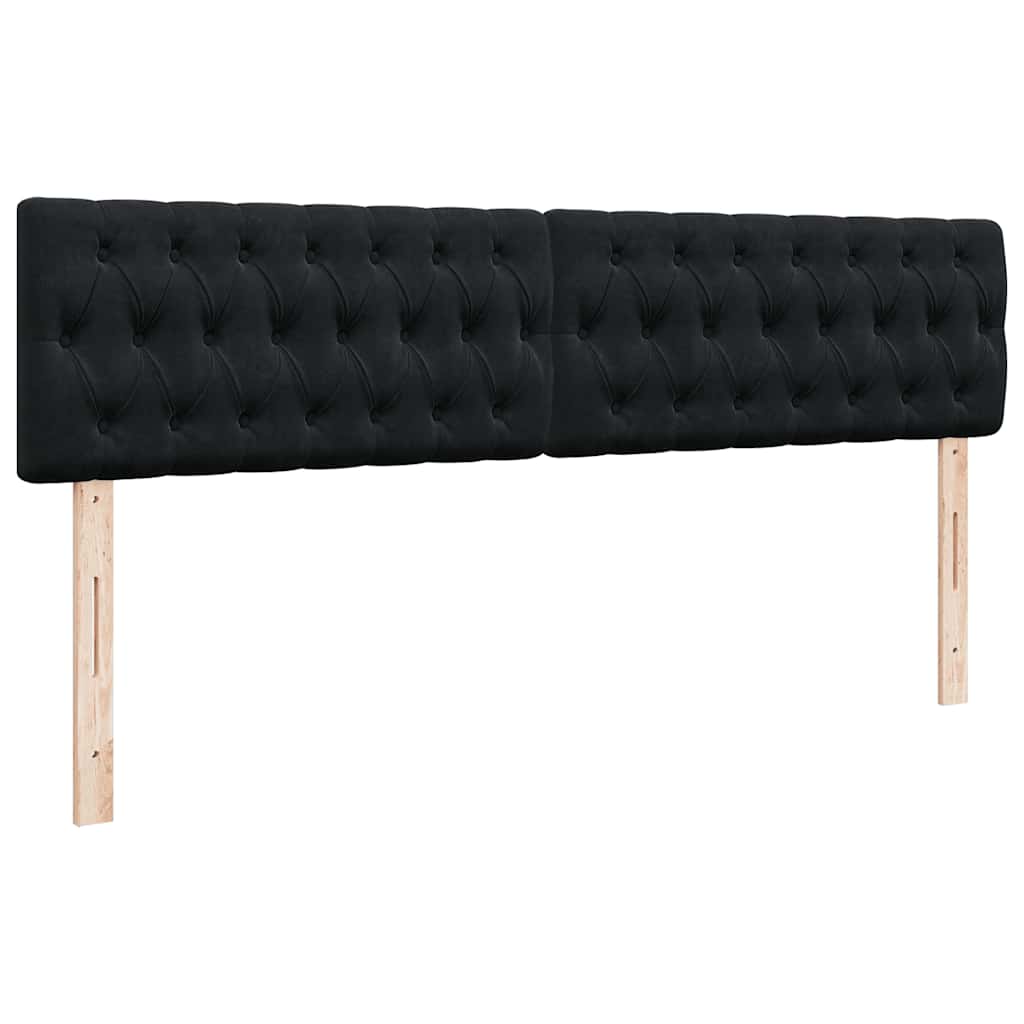 vidaXL Οθωμανικό κρεβάτι με στρώματα & LEDs Μαύρο 160x200cm Velvet