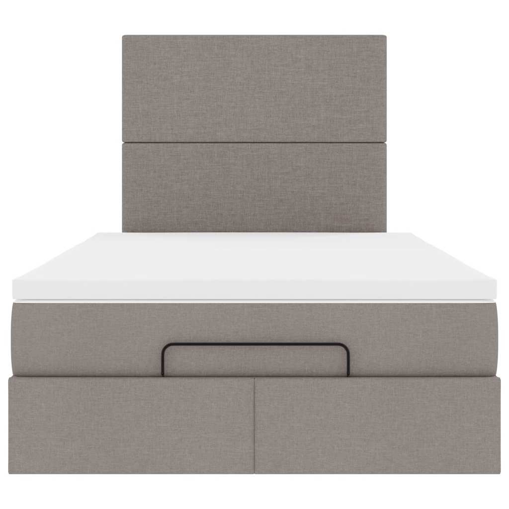 vidaXL Οθωμανικό κρεβάτι με στρώμα Taupe 120x190 cm Ύφασμα