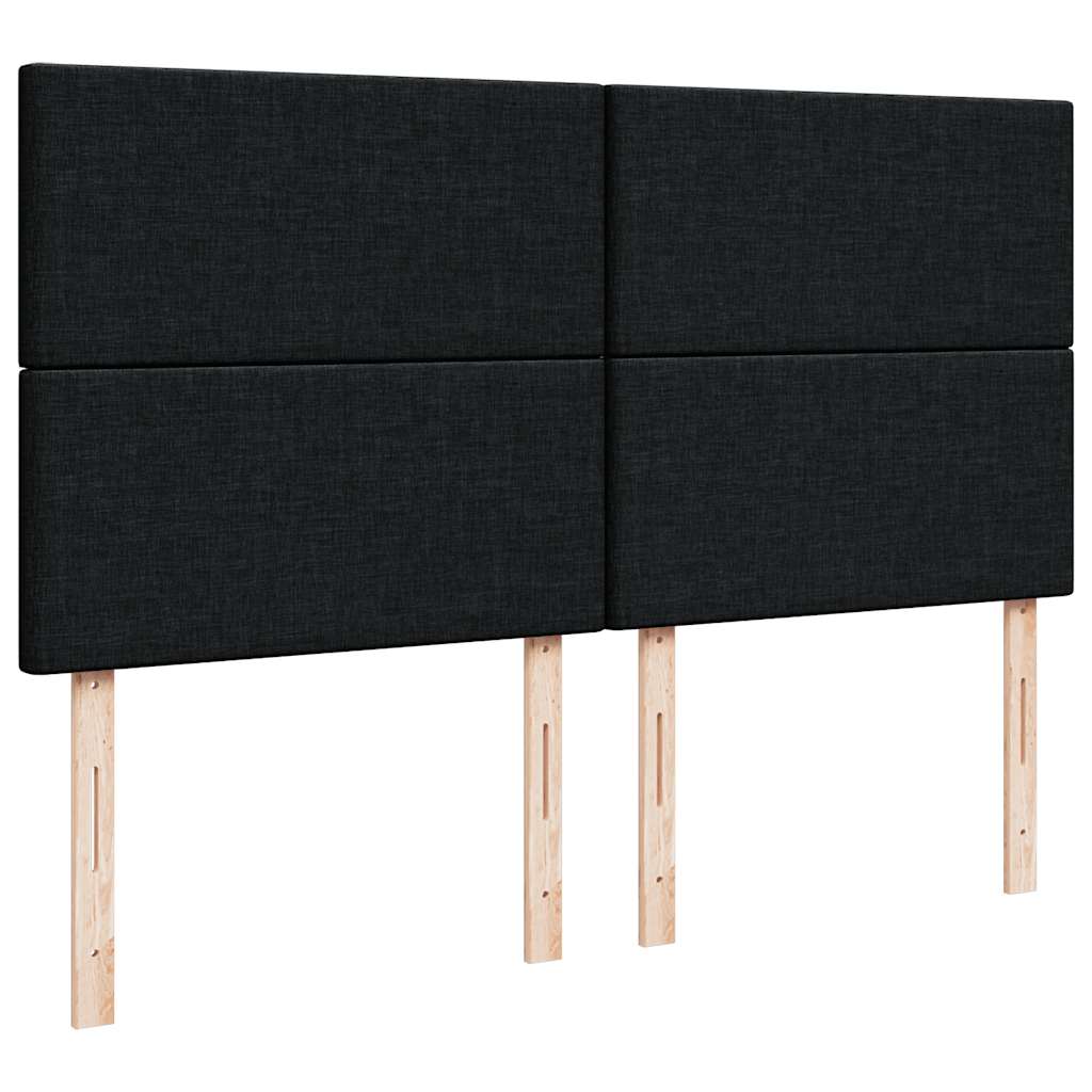 vidaXL Οθωμανικό κρεβάτι με στρώμα Μαύρο 160x200cm Ύφασμα