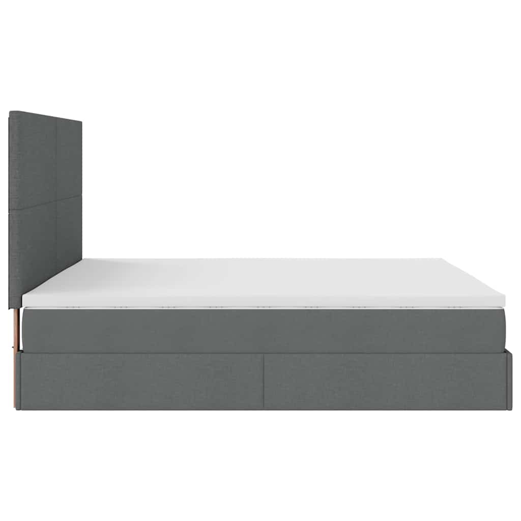 vidaXL Οθωμανικό κρεβάτι με στρώμα σκούρο γκρι 180x200cm ύφασμα