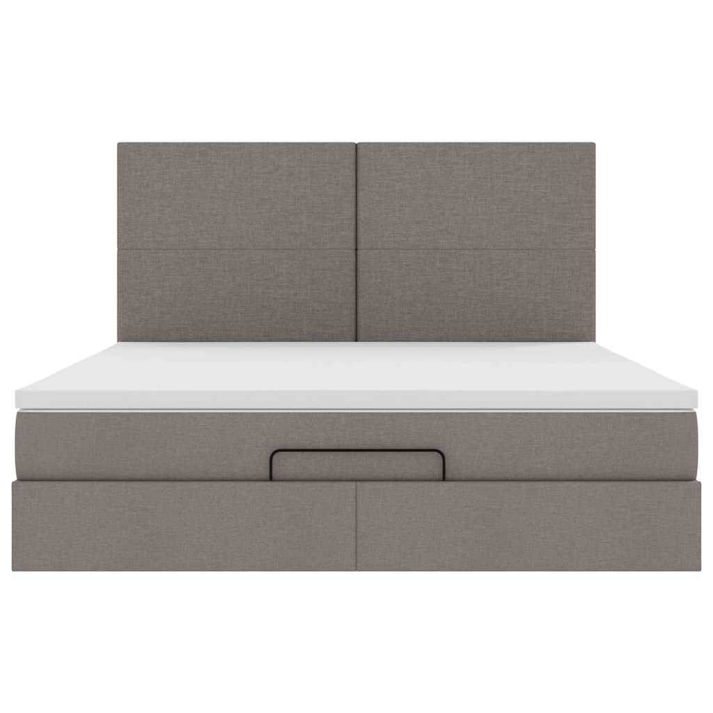 vidaXL Οθωμανικό κρεβάτι με στρώμα Taupe 180x200cm ύφασμα