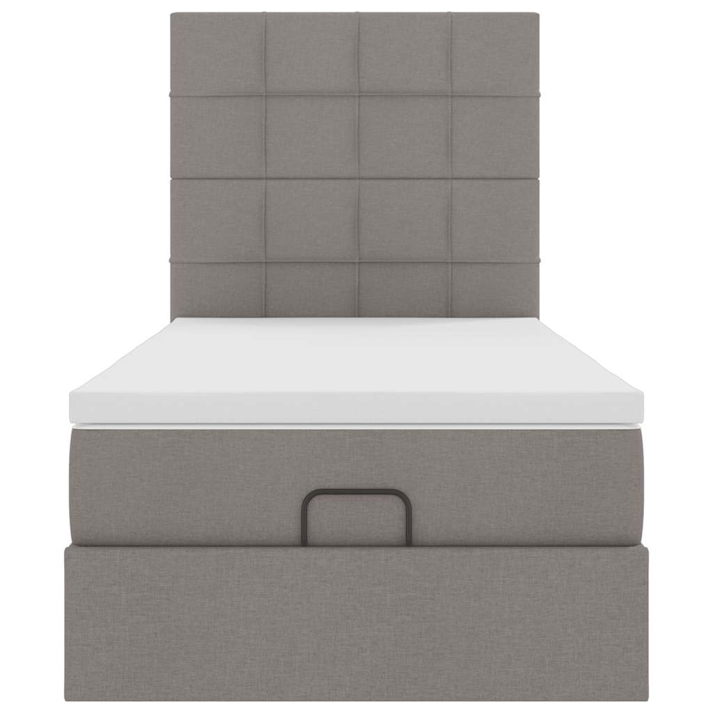 vidaXL Οθωμανικό κρεβάτι με στρώμα Taupe 80x200cm ύφασμα