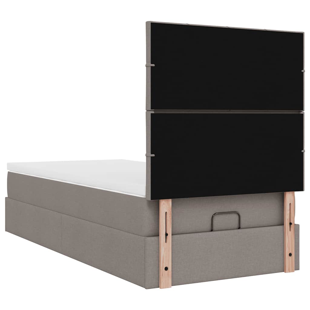 vidaXL Οθωμανικό κρεβάτι με στρώμα Taupe 80x200cm ύφασμα