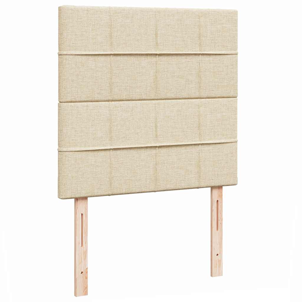 vidaXL Οθωμανικό κρεβάτι με στρώμα Cream 100x200cm ύφασμα