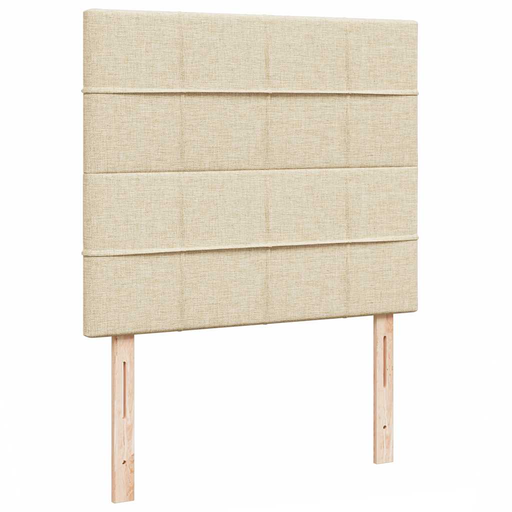 vidaXL Οθωμανικό κρεβάτι με στρώμα Cream 120x190 cm Ύφασμα