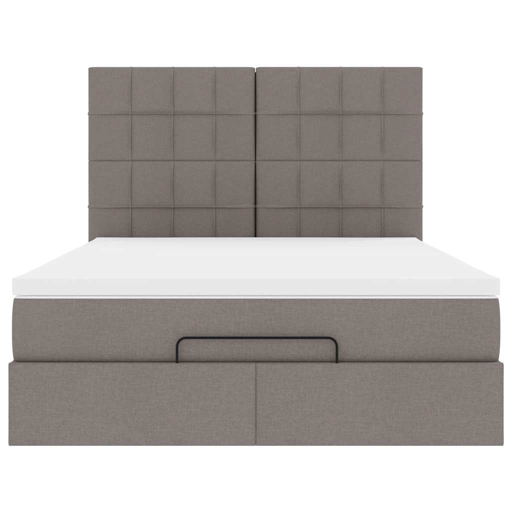 vidaXL Κρεβάτι-Μπαλκόνι με Στρώμα, Ύφασμα 140x190 εκ., Μπεζ