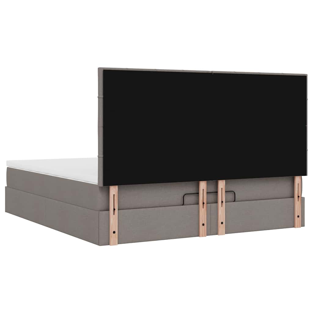 vidaXL Οθωμανικό κρεβάτι με στρώμα Taupe 180x200cm ύφασμα