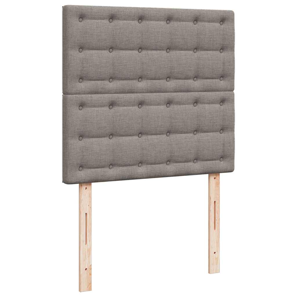 vidaXL Οθωμανικό κρεβάτι με στρώμα Taupe 90x190cm ύφασμα