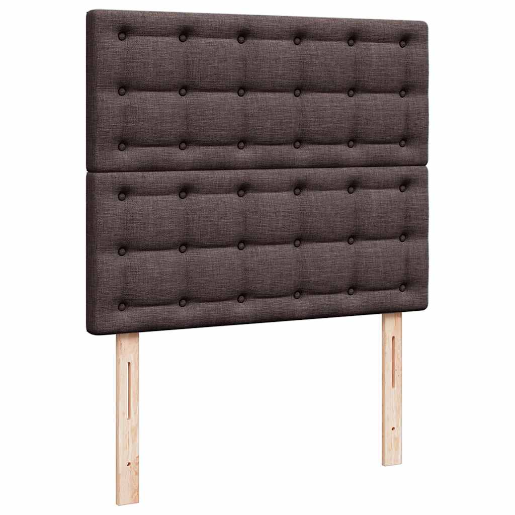 vidaXL Οθωμανικό κρεβάτι με στρώμα Σκούρο καφέ 120x190 cm Ύφασμα