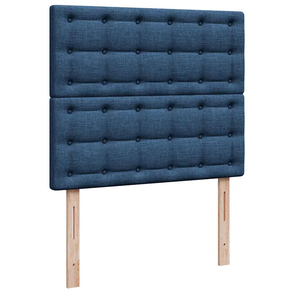vidaXL Οθωμανικό κρεβάτι με στρώμα μπλε 120x190 cm ύφασμα