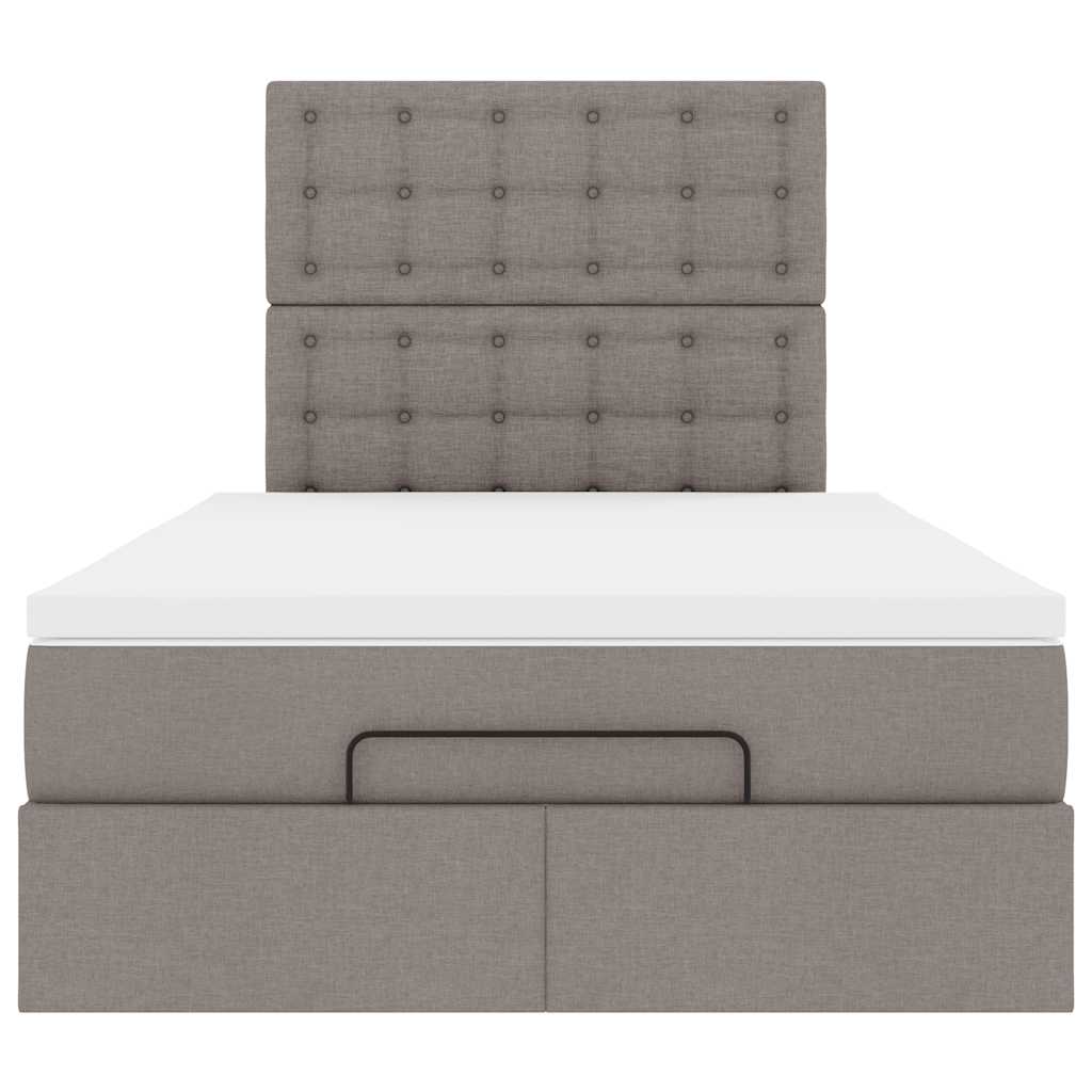 vidaXL Οθωμανικό κρεβάτι με στρώμα Taupe 120x200cm ύφασμα