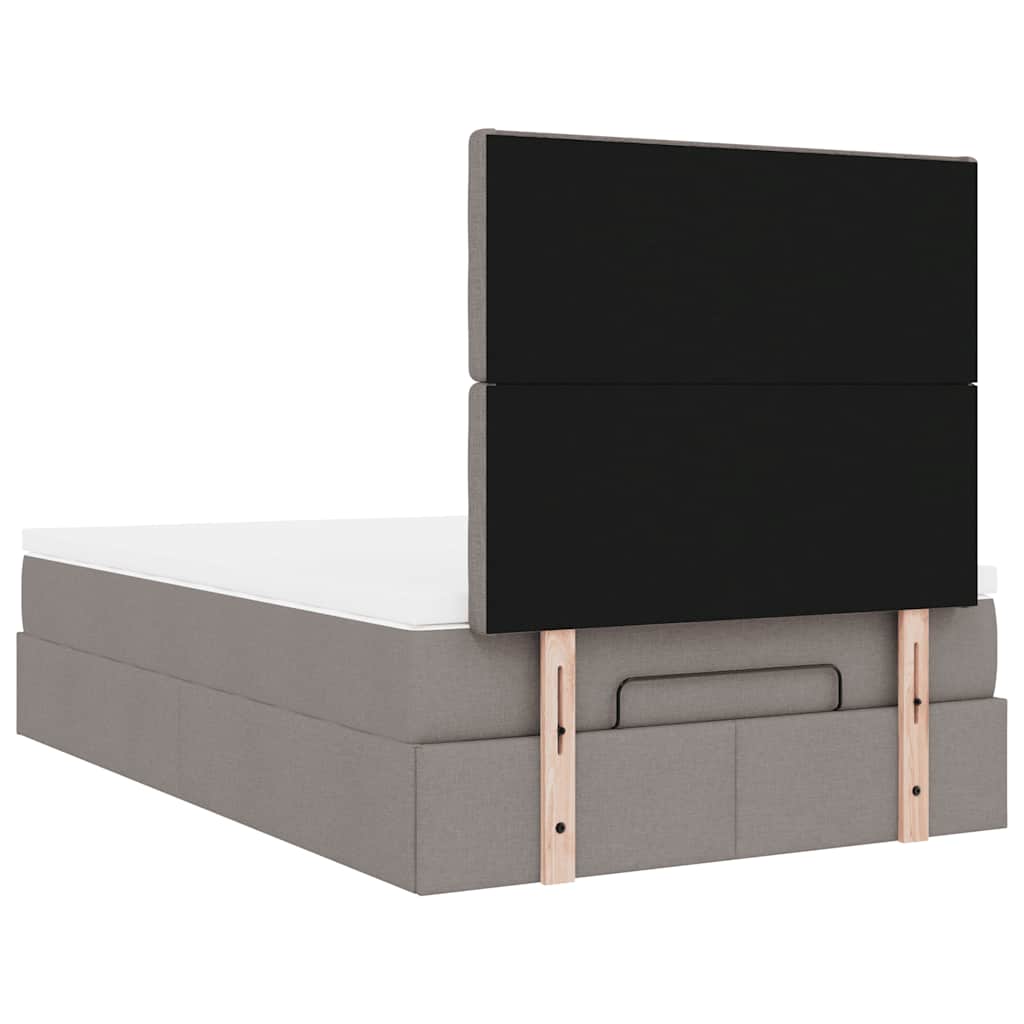 vidaXL Οθωμανικό κρεβάτι με στρώμα Taupe 120x200cm ύφασμα
