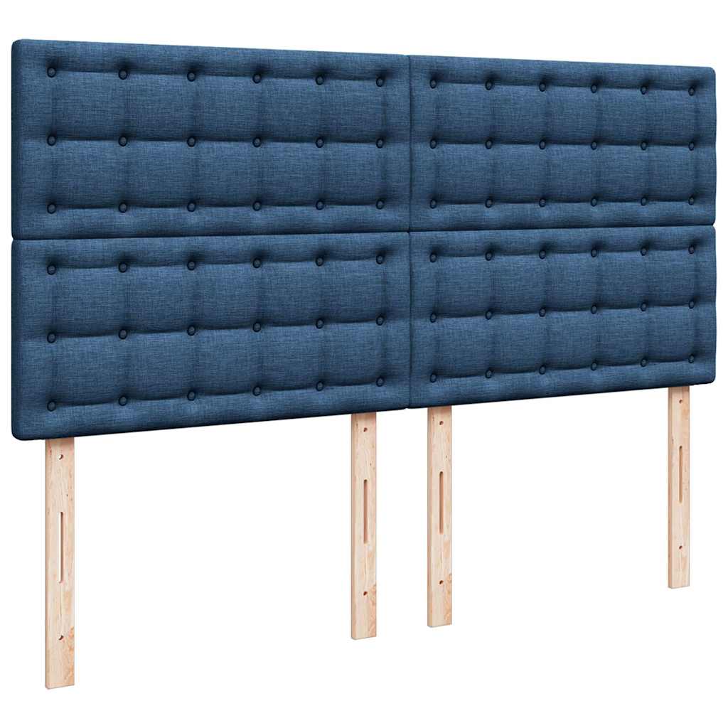 vidaXL Οθωμανικό κρεβάτι με στρώμα μπλε 160x200cm ύφασμα
