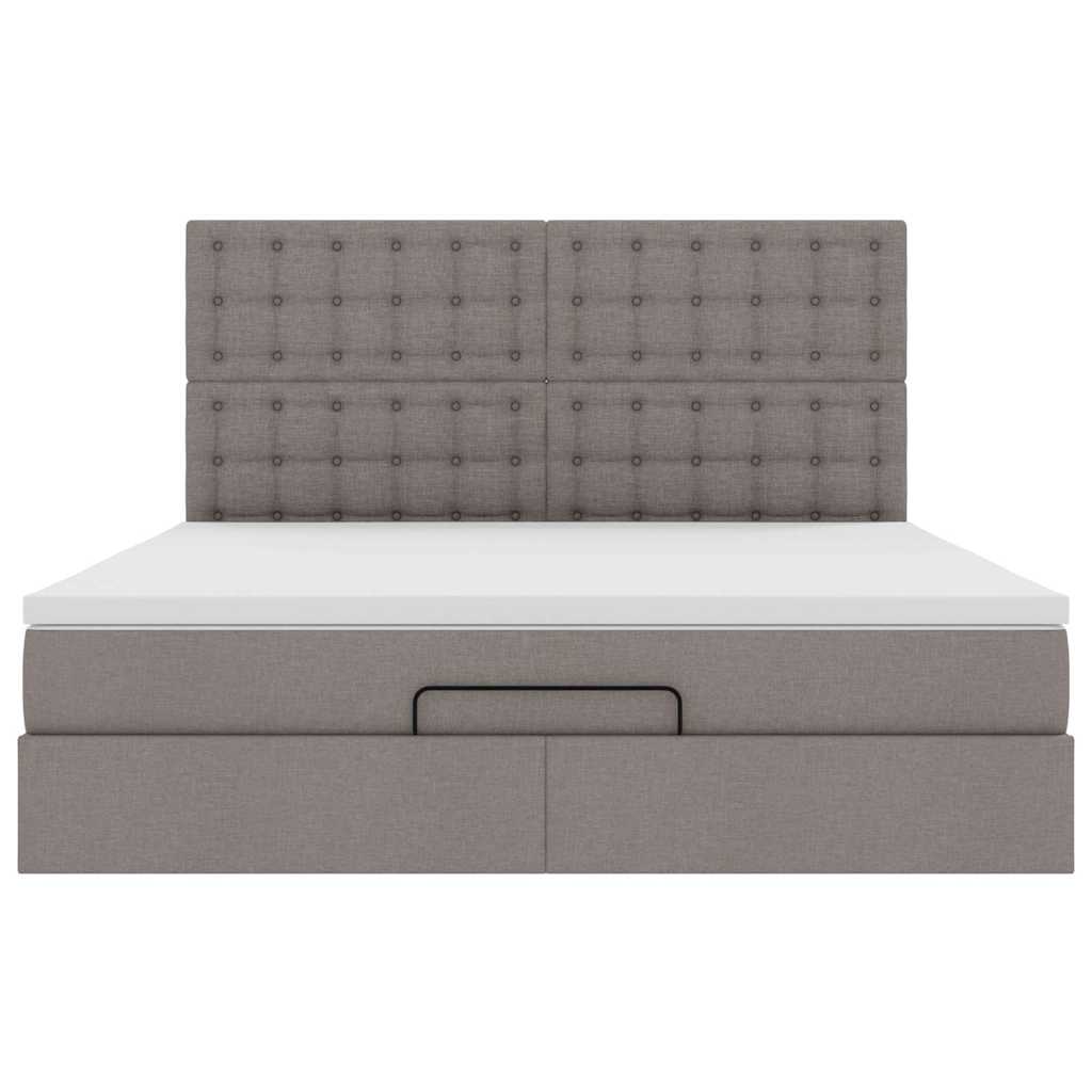 vidaXL Οθωμανικό κρεβάτι με στρώμα Taupe 180x200cm ύφασμα