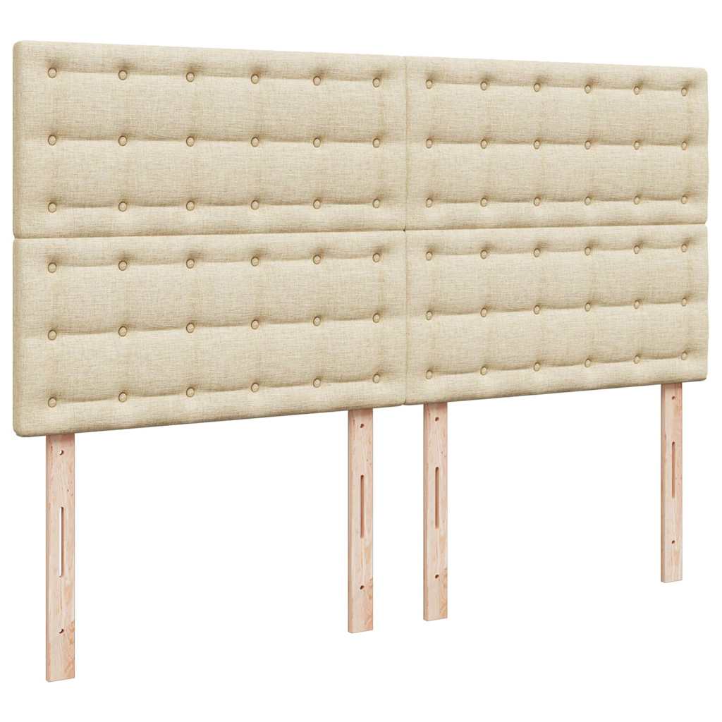 vidaXL Οθωμανικό κρεβάτι με στρώμα Cream 180x200cm ύφασμα