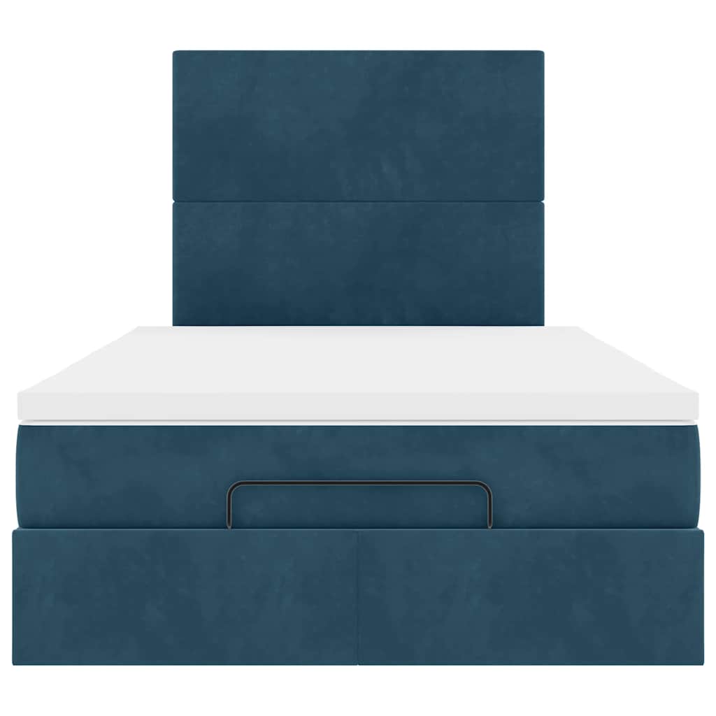 vidaXL Οθωμανικό κρεβάτι με στρώματα Σκούρο μπλε 120x200cm Velvet