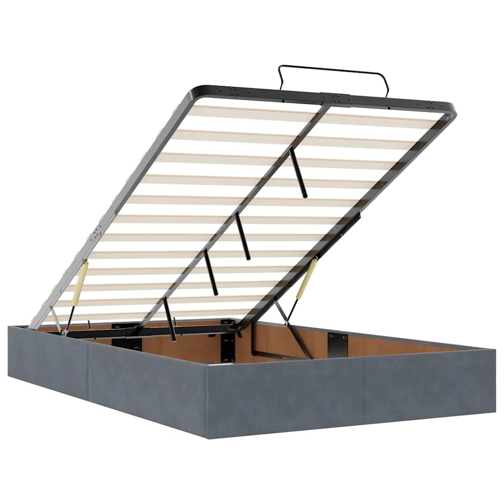 vidaXL Οθωμανικό κρεβάτι με στρώματα Σκούρο γκρι 120x200cm Velvet