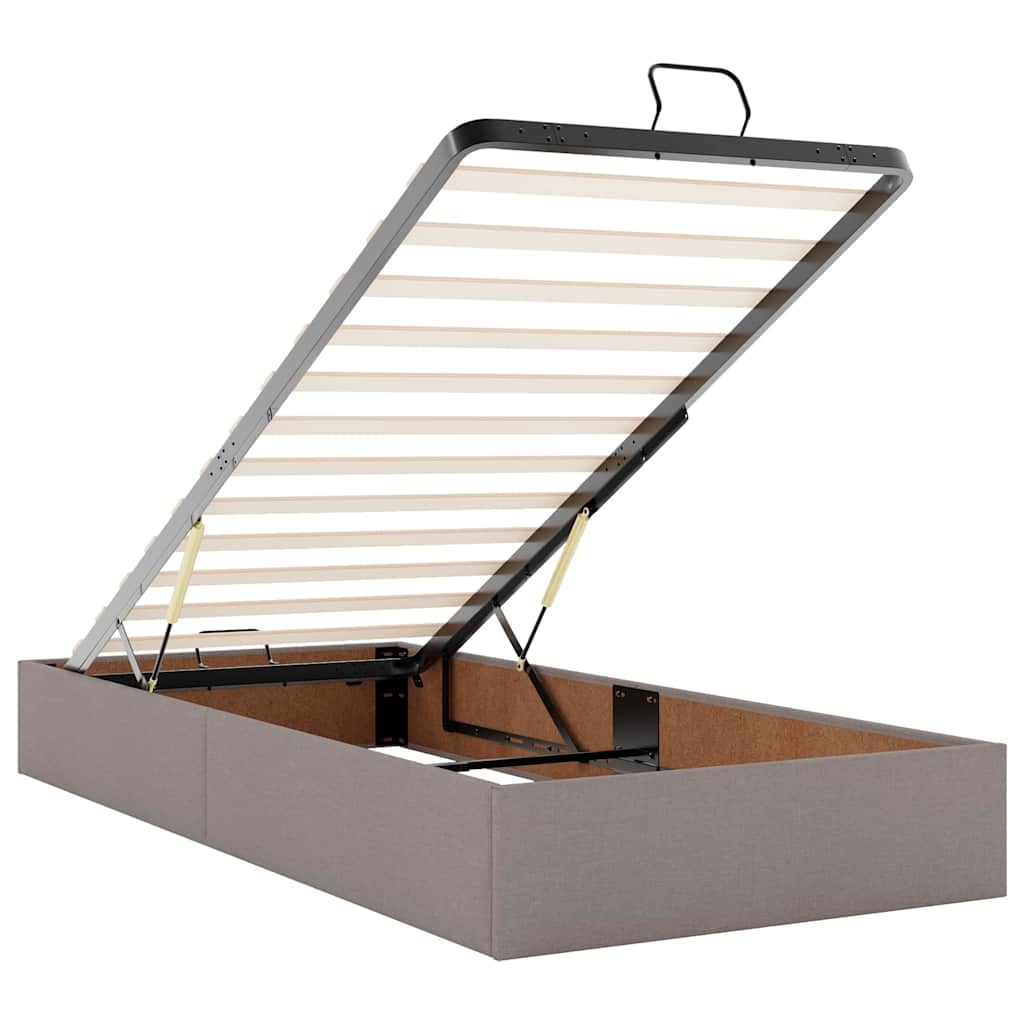 vidaXL Οθωμανικό κρεβάτι με στρώματα Taupe 160x200cm ύφασμα