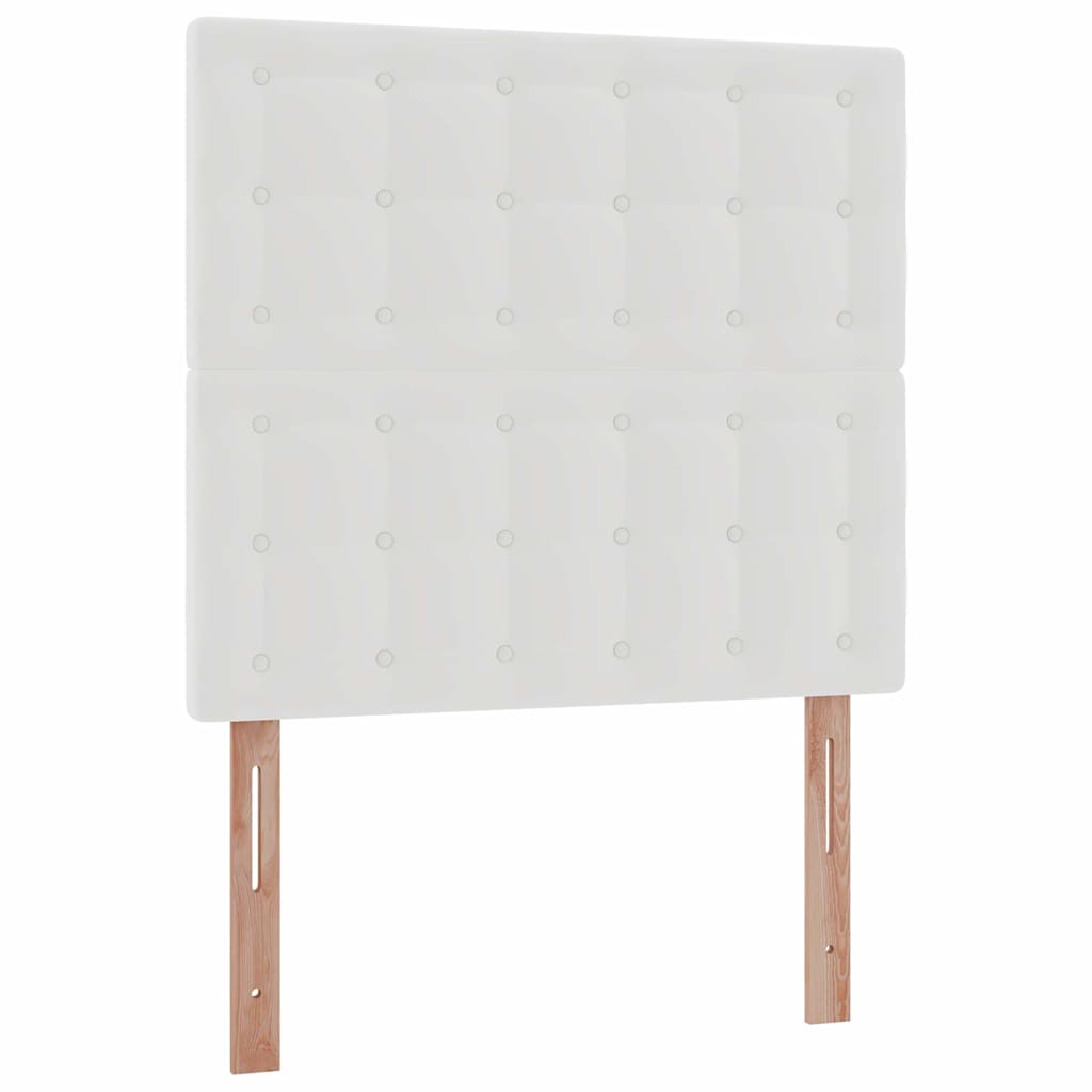 vidaXL Οθωμανικό κρεβάτι με στρώμα & LEDs Λευκό 90x190cm Faux Leather