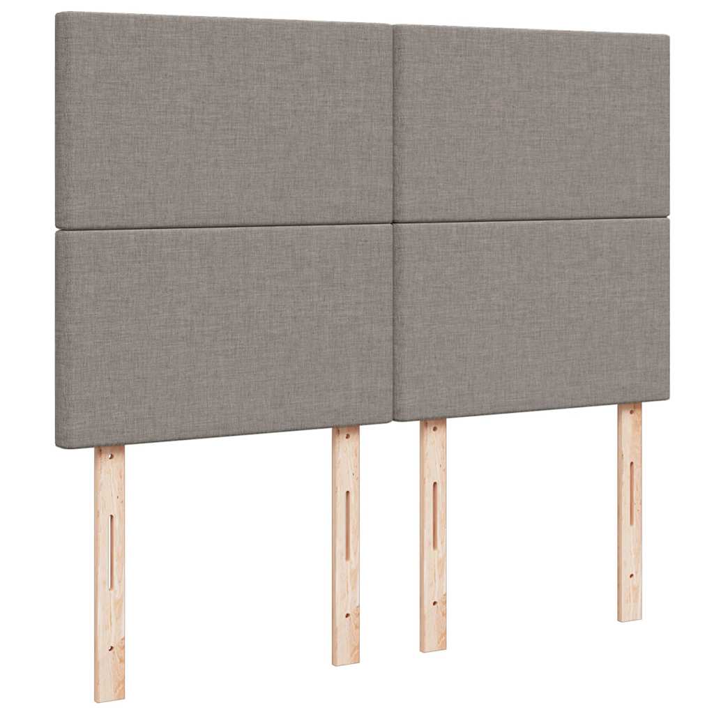vidaXL Οθωμανικό κρεβάτι με στρώμα & LEDs τεφρόχρουν χρώμα Ύφασμα