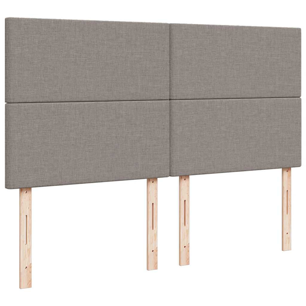 vidaXL Οθωμανικό κρεβάτι με στρώματα & LEDs Taupe 200x200cm ύφασμα