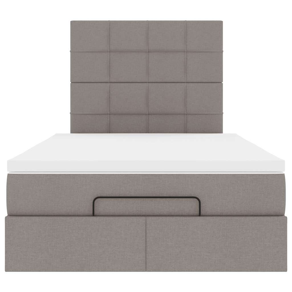 vidaXL Οθωμανικό κρεβάτι με στρώμα & LEDs Taupe 120x190cm ύφασμα