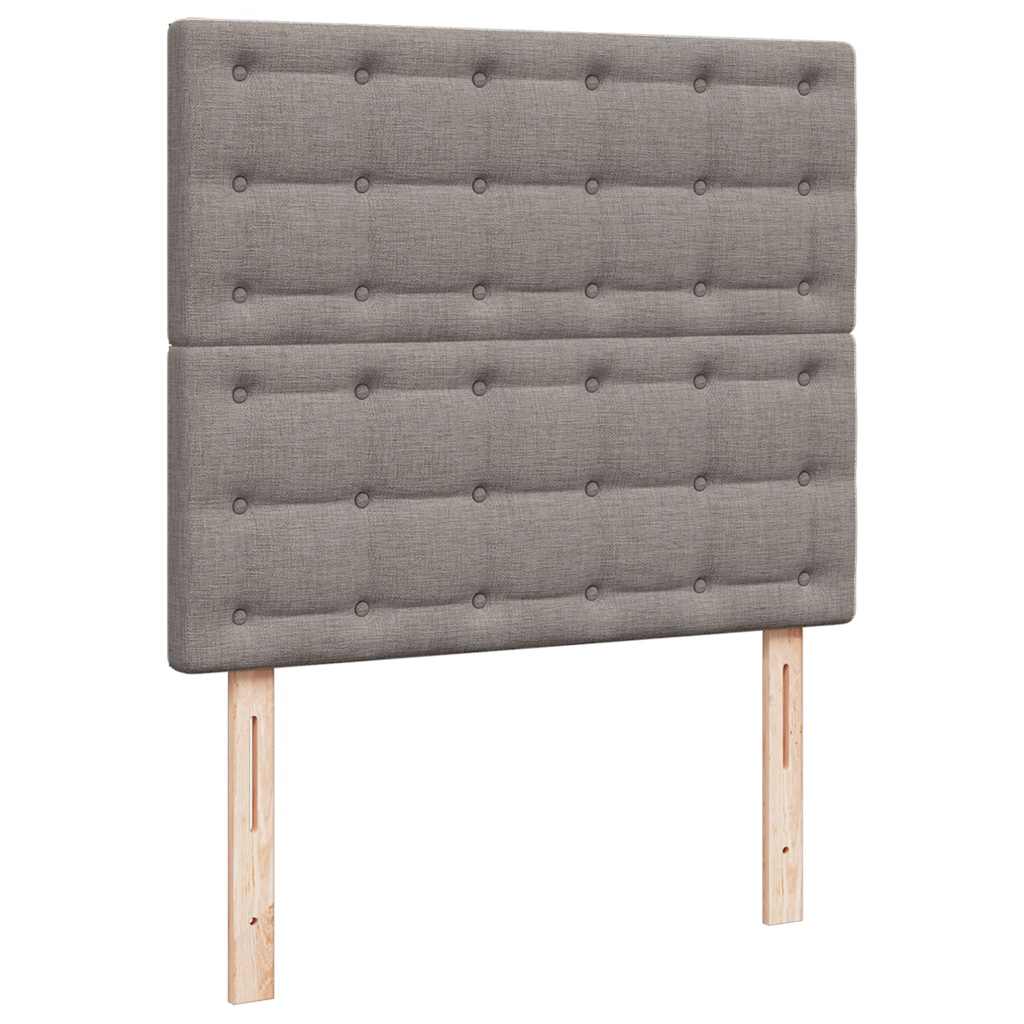 vidaXL Οθωμανικό κρεβάτι με στρώμα & LEDs Taupe 120x200cm ύφασμα