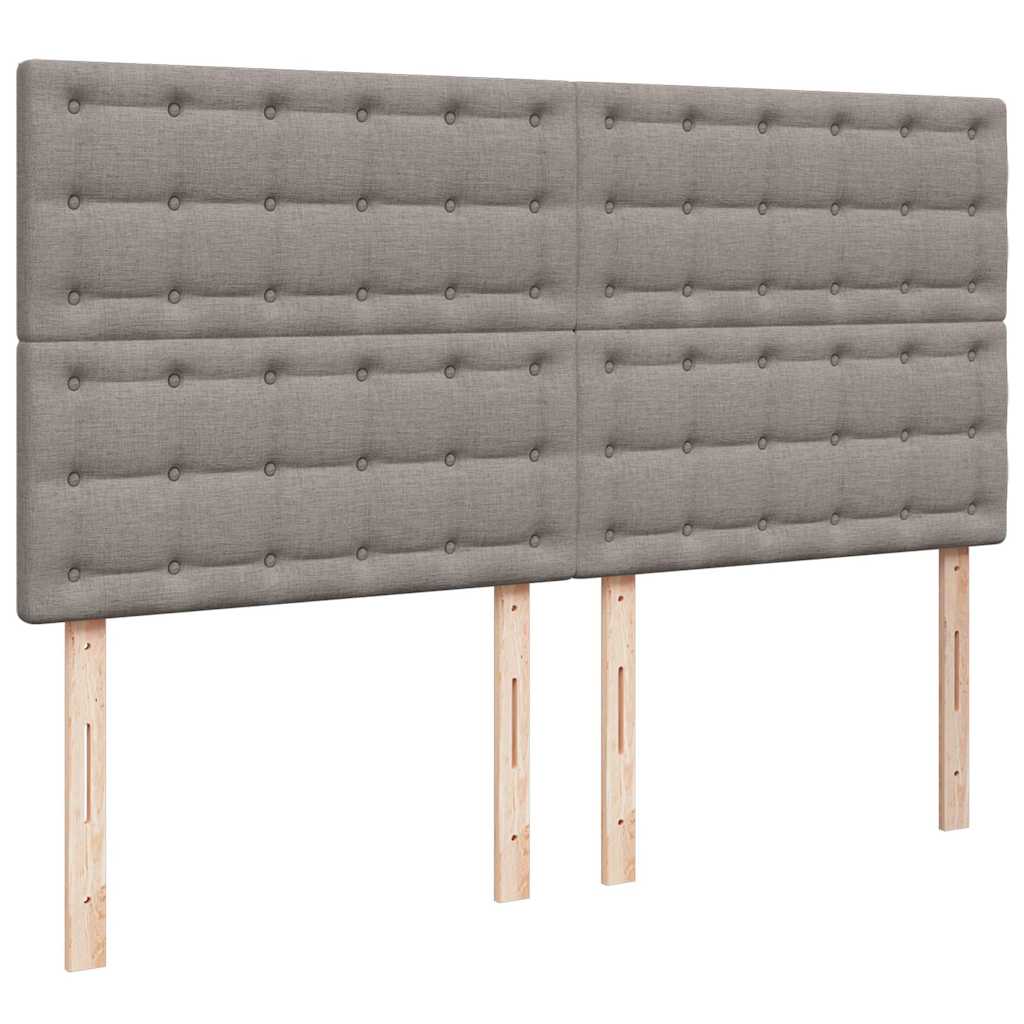 vidaXL Οθωμανικό κρεβάτι με στρώματα & LEDs Taupe 200x200cm ύφασμα