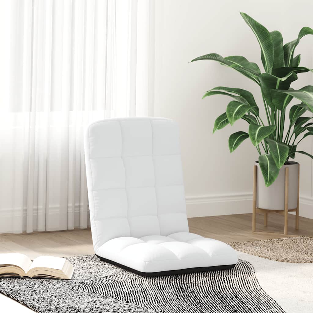 vidaXL Πτυσσόμενη Καρέκλα Δαπέδου Λευκή 71 x 51 x 62 εκ. Υφασμάτινη