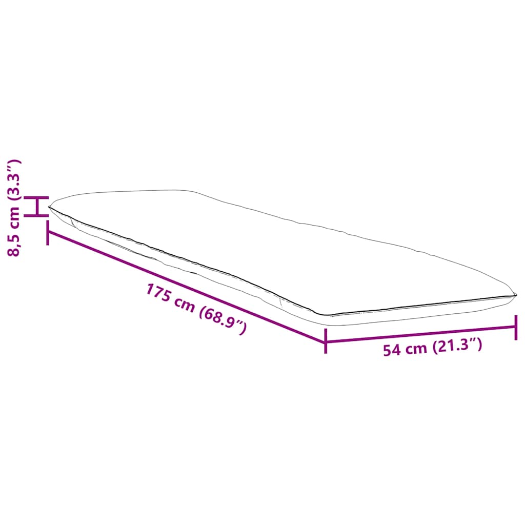 vidaXL Ξαπλώστρα Πτυσσόμενη Ανοιχτό Μπλε 175x54x8,5 εκ. από Ύφασμα Oxford