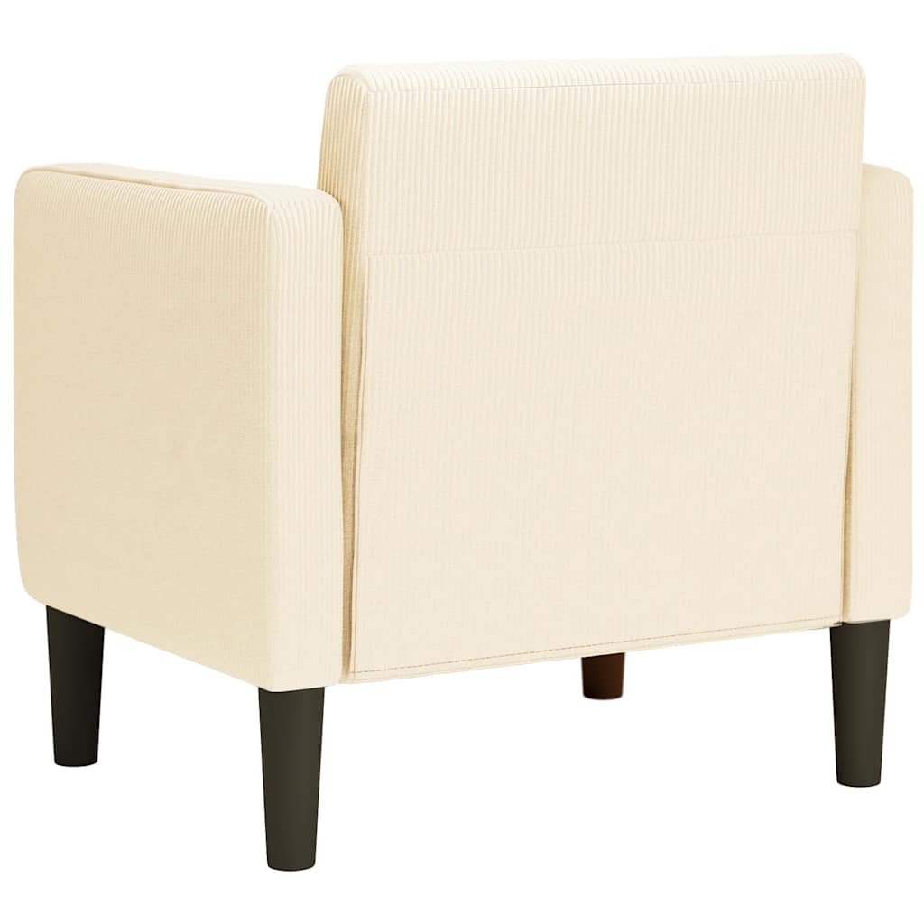 vidaXL Καναπές-καρέκλα με μπράτσα Κρεμ 54 εκ. Κορδόνι ύφασμα