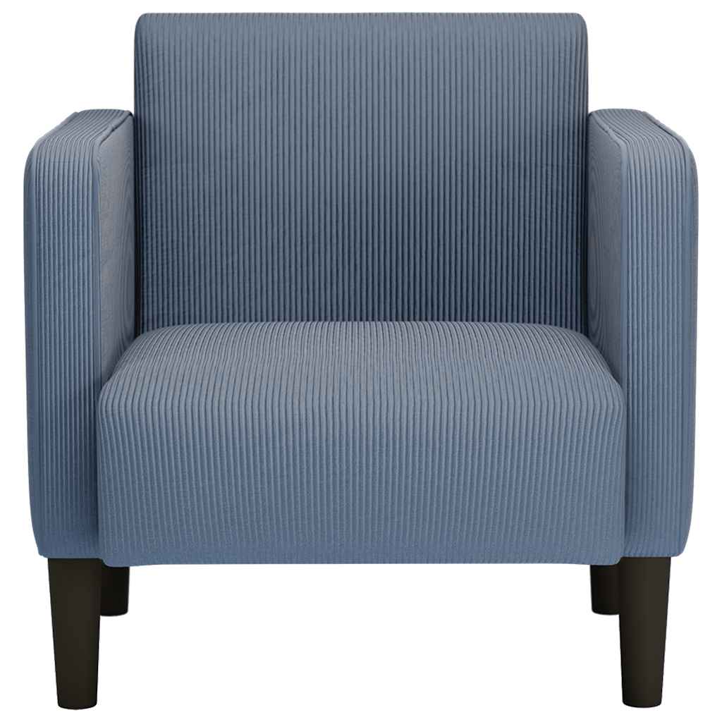 vidaXL Καναπές-καρέκλα με μπράτσα Μπλε 54 εκ. Κορδόνι ύφασμα