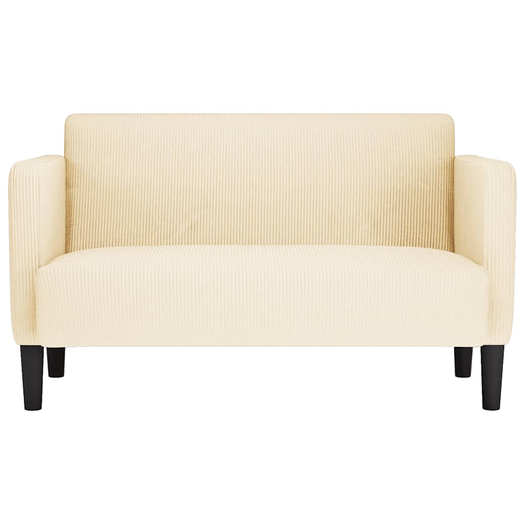 vidaXL Καναπές Loveseat Κρεμ 109 εκ. ύφασμα Corduroy