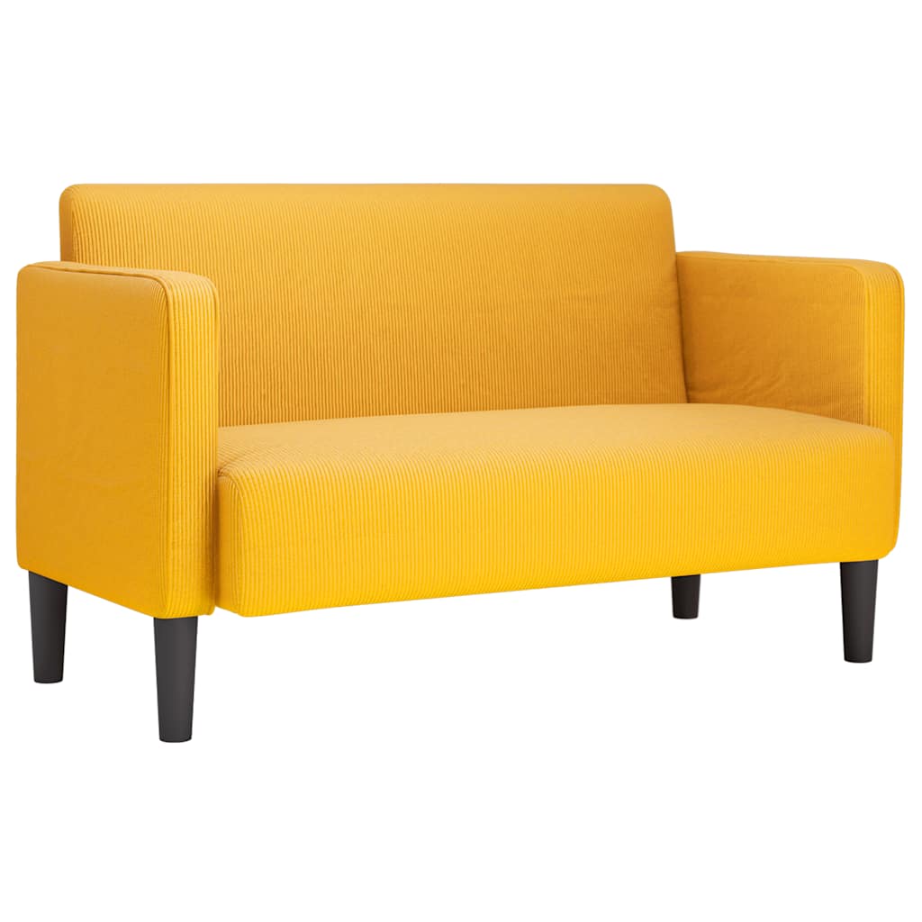 vidaXL Καναπές Loveseat Αν. κίτρινο 109 εκ. ύφασμα Corduroy