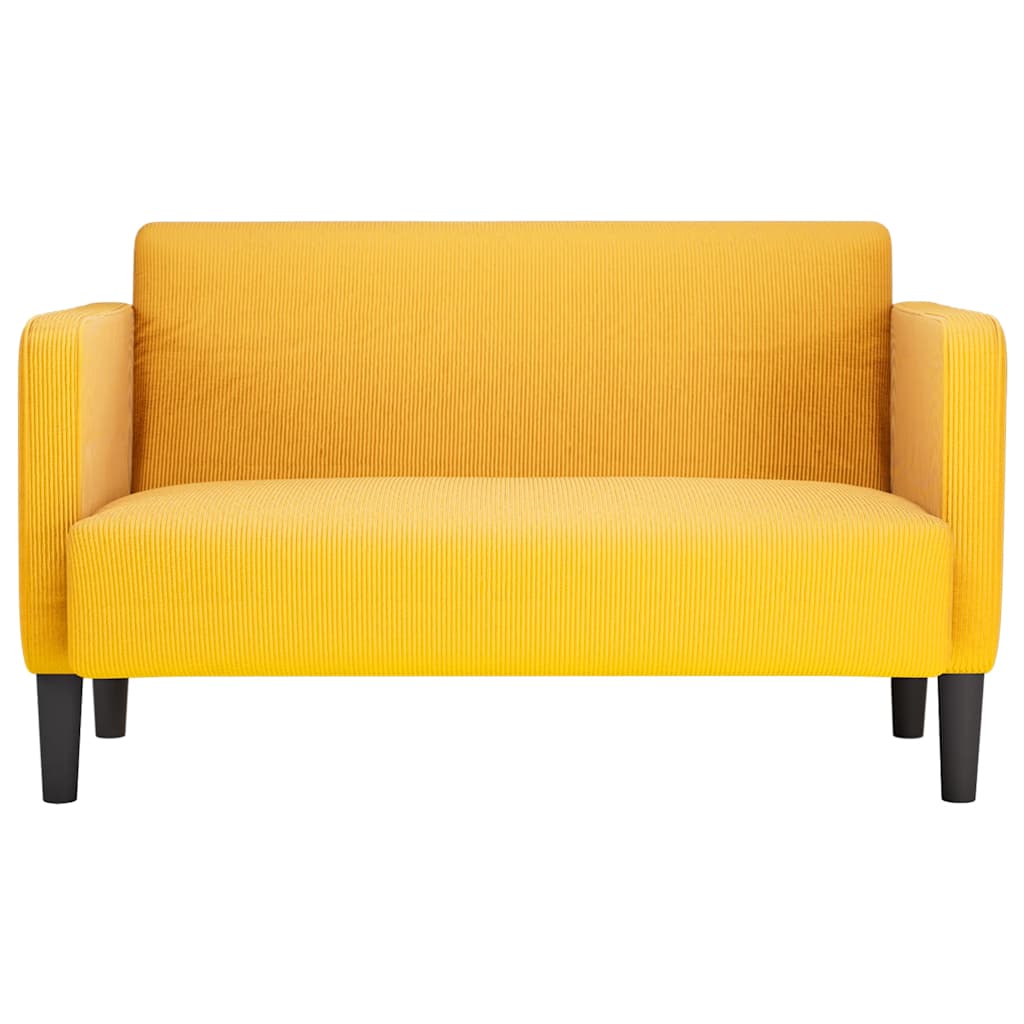 vidaXL Καναπές Loveseat Αν. κίτρινο 109 εκ. ύφασμα Corduroy