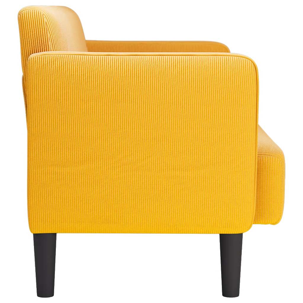 vidaXL Καναπές Loveseat Αν. κίτρινο 109 εκ. ύφασμα Corduroy