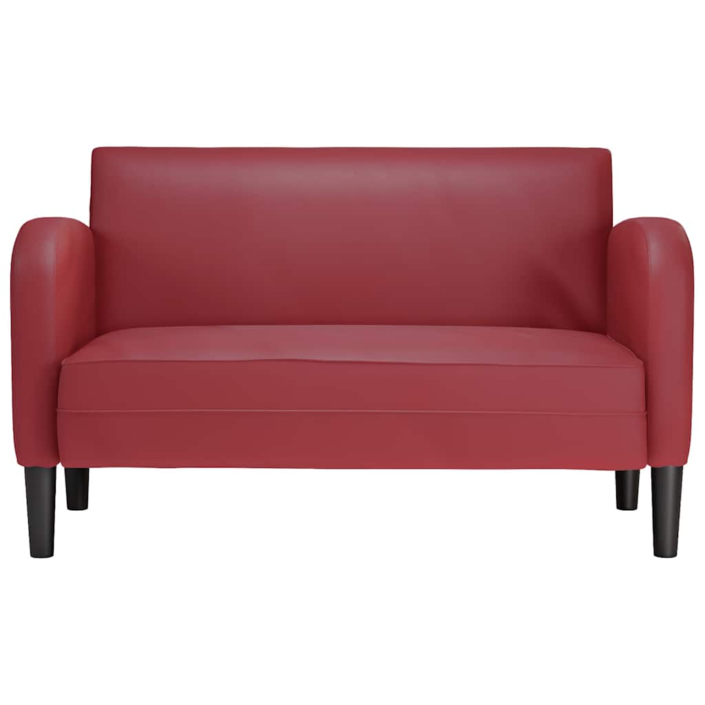vidaXL Καναπές Loveseat Μπορντό 110 εκ. Συνθετικό δέρμα