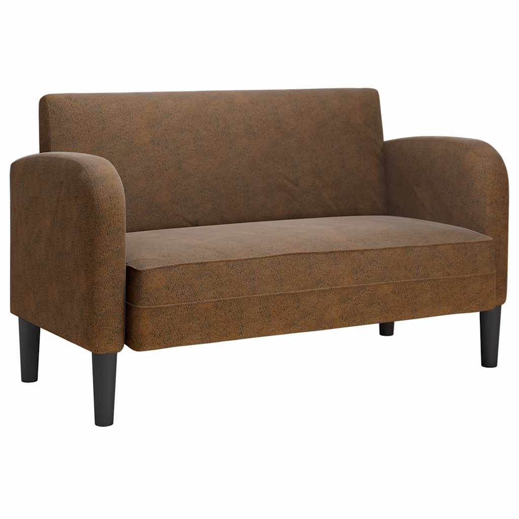 vidaXL Καναπές Loveseat Καφέ 110 εκ. Συνθετικό δέρμα